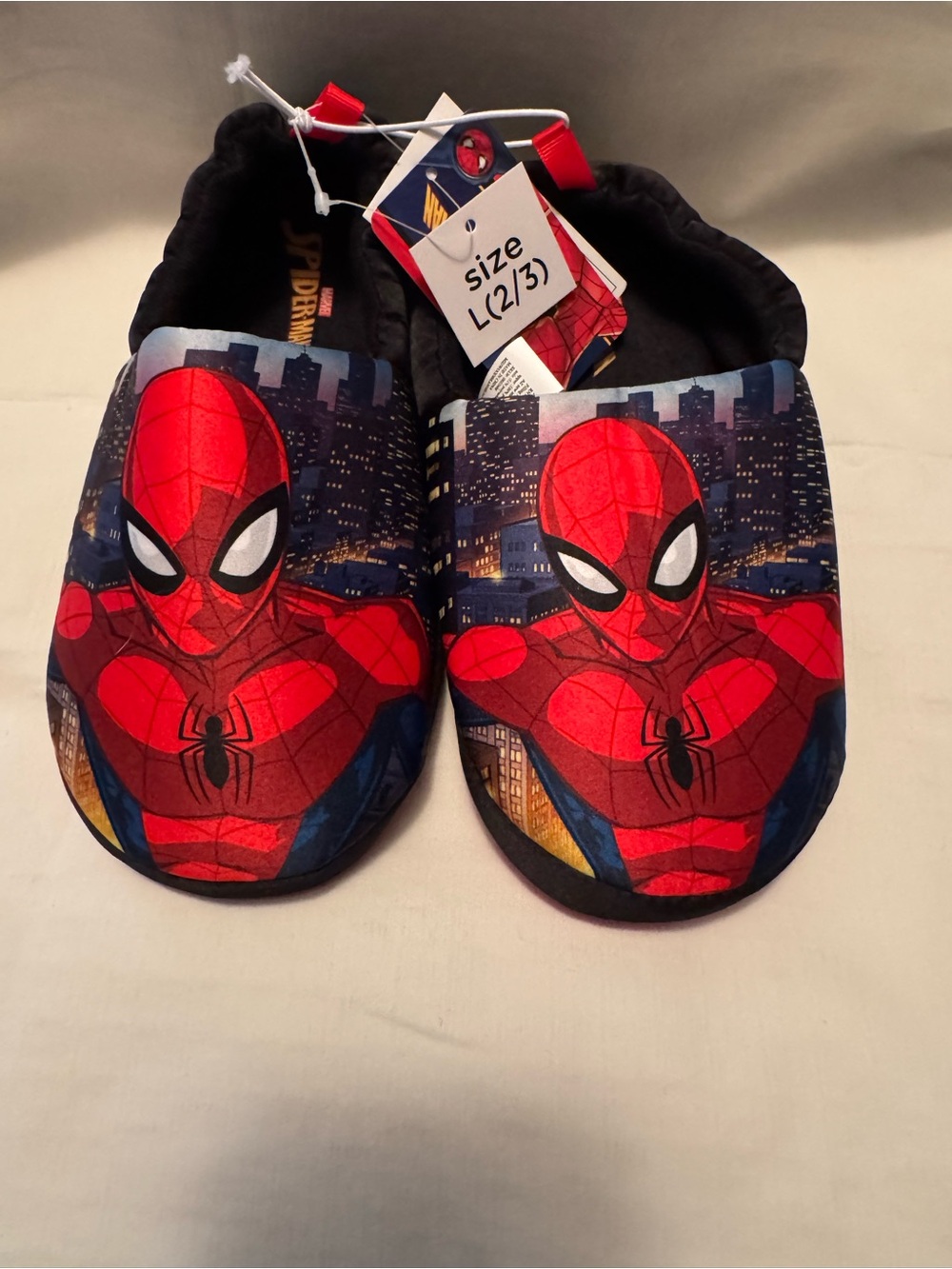 Marvel Spider-Man Kids Cozy Plush Slippers House Shoes Size 2-3